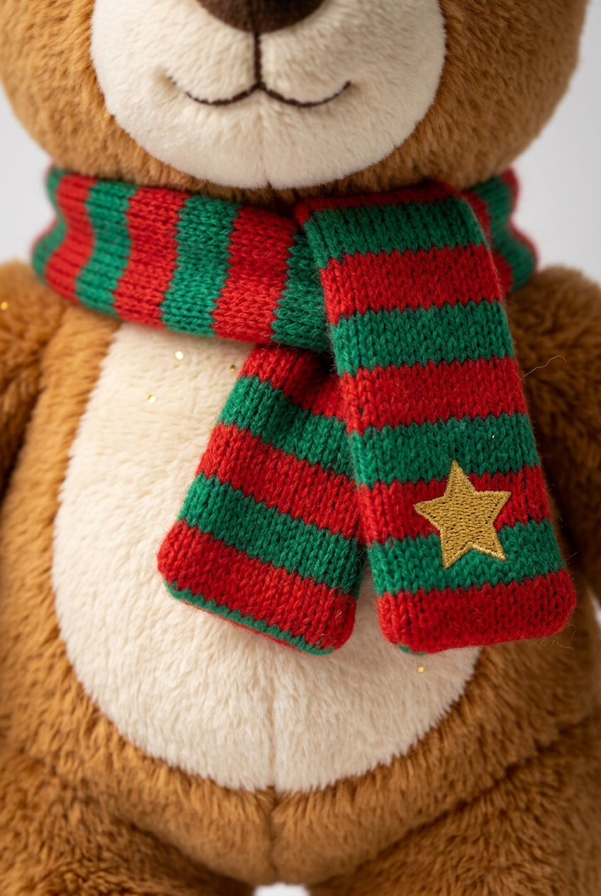 Woodland Star Christmas Reindeer Plush with Red & Green Scarf — A Festive Friend for Winter Stories and Thoughtful Gifting