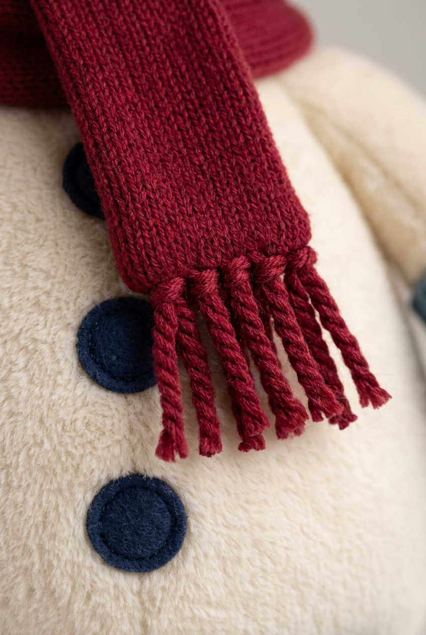 Snowday Letter Christmas Snowman Plush in Ice Blue & Cranberry — A Cheerful Winter Character for Festive Stories and Gifting