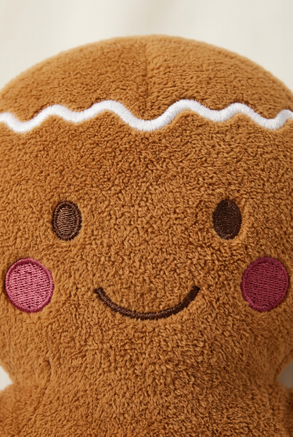Gingerbread Wanderer Christmas Plush Doll — A Caramel-Colored Toy Concept with Mint Bow Tie, Cranberry Buttons & Icing-Inspired Details