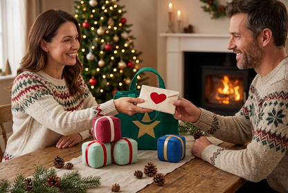 Little Gift Workshop Christmas Pretend Play Set — A Colorful Delivery-Bag Concept with Fabric-Look Presents and a Heart Envelope