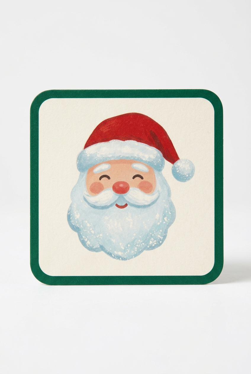 Merry Match Christmas Picture Pairing Cards — A Festive Tabletop Game Concept with Cheerful Santa Illustrations & Emerald Star-Pattern Backs